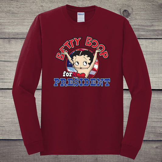 Betty Boop For President Long Sleeve Tee