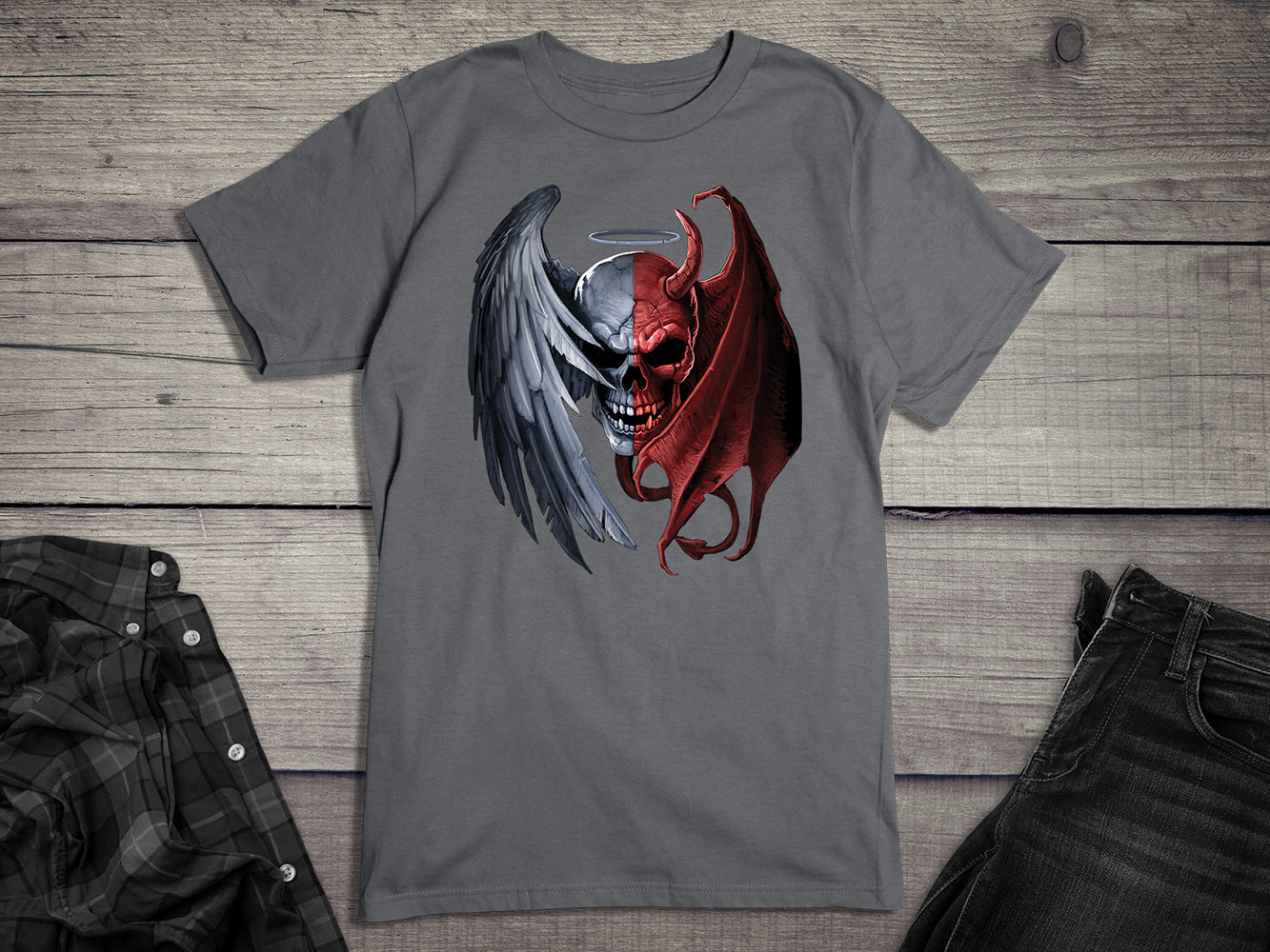 Heaven Hell Skull T-Shirt