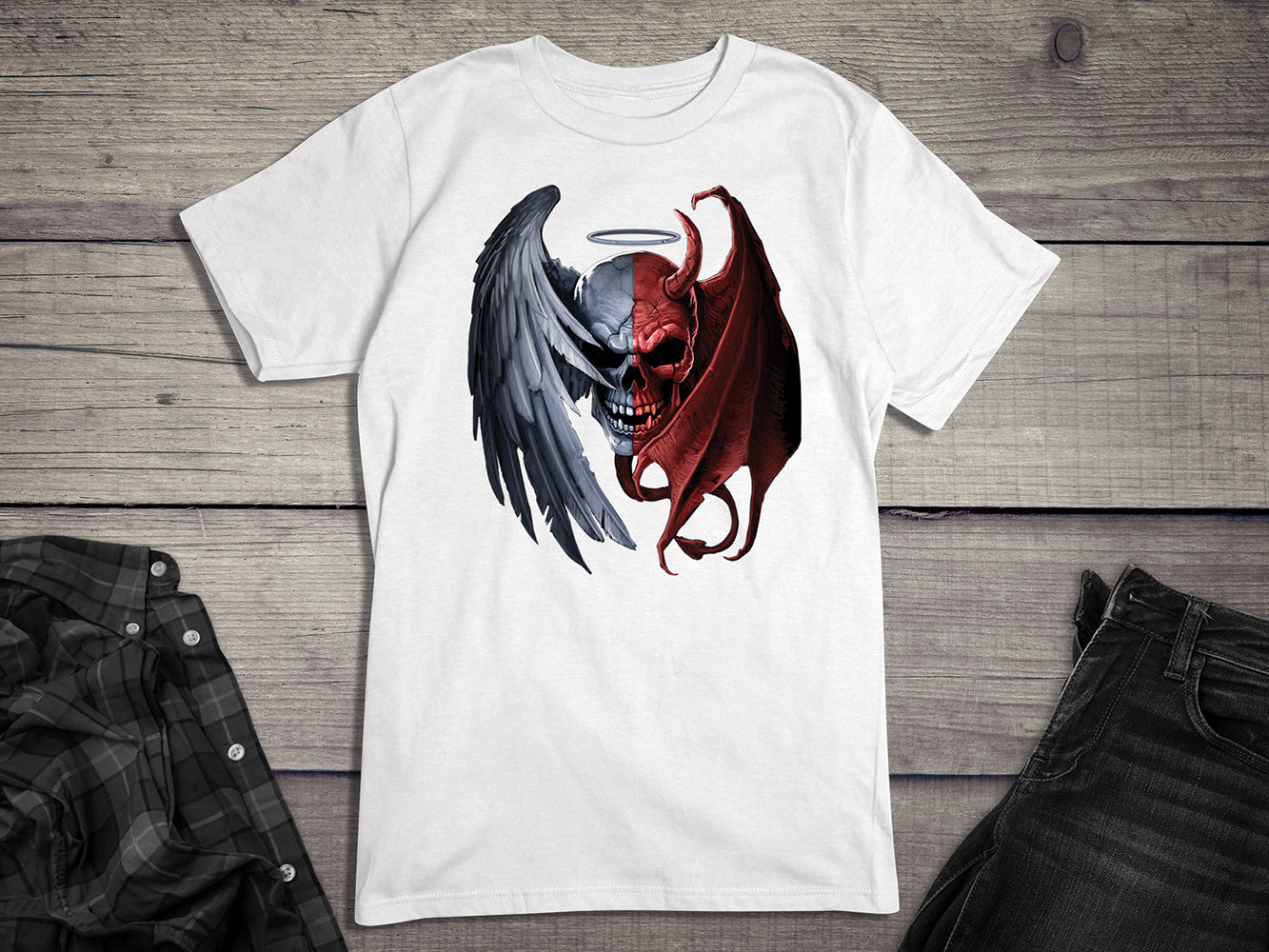 Heaven Hell Skull T-Shirt