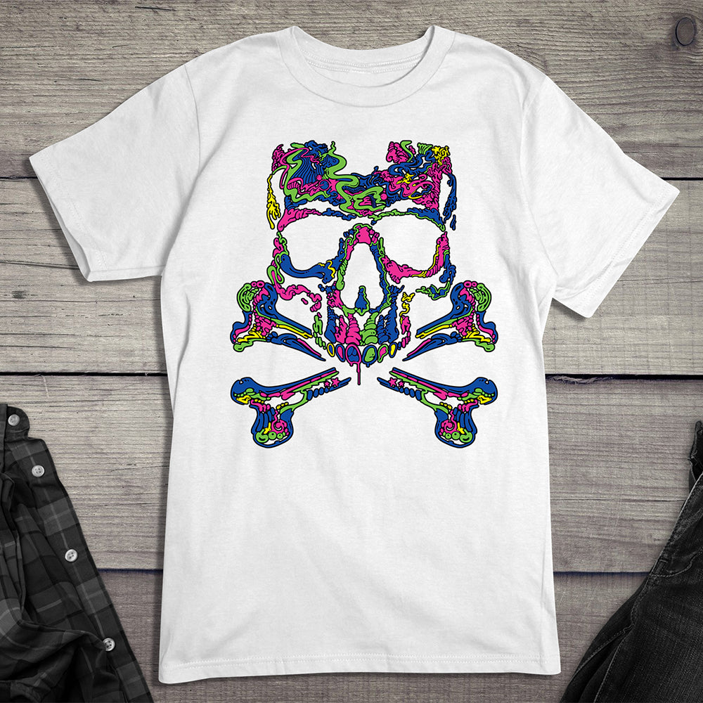 Neon Skull Crossbones T-Shirt