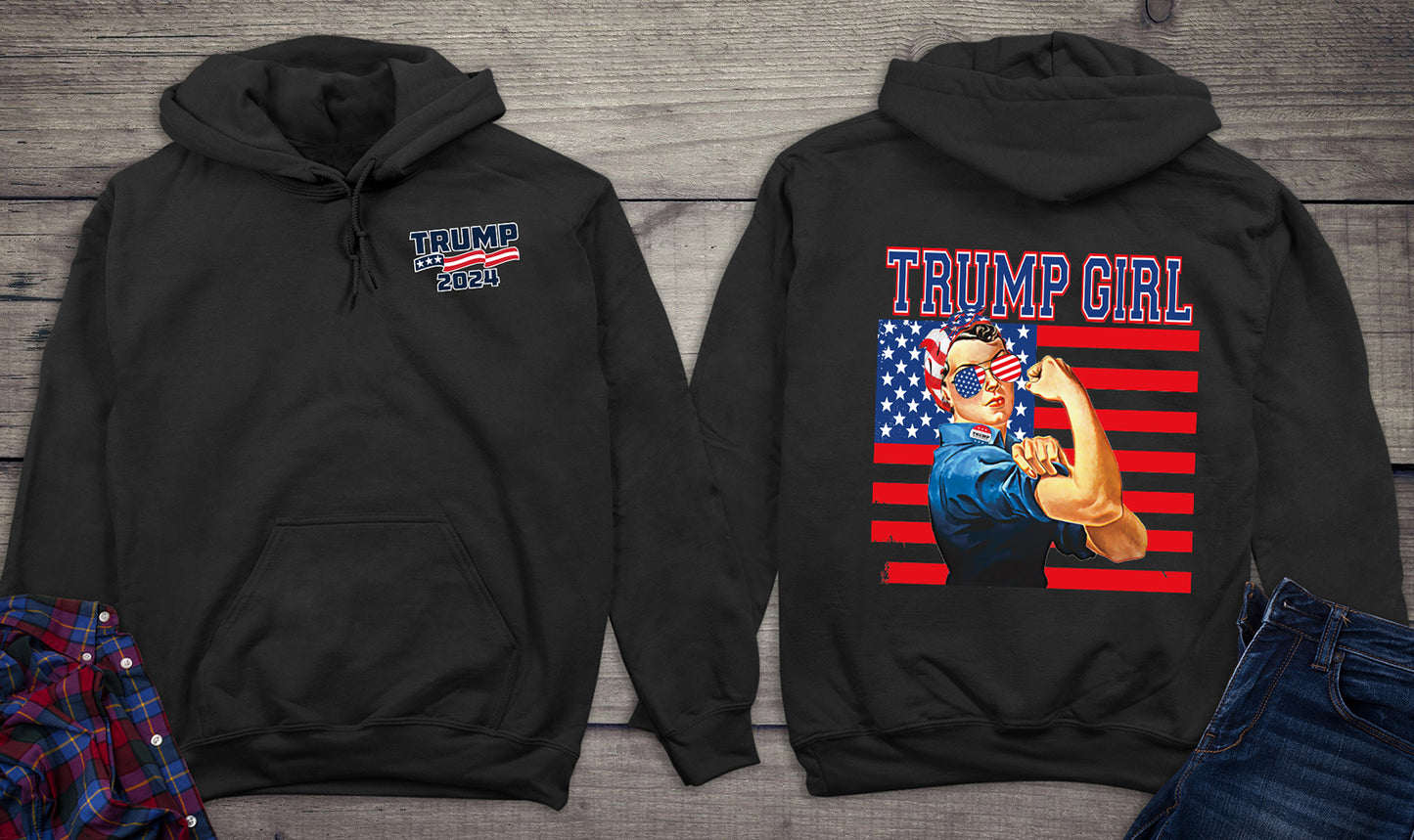 Trump Girl Flag With Crest Hoodie