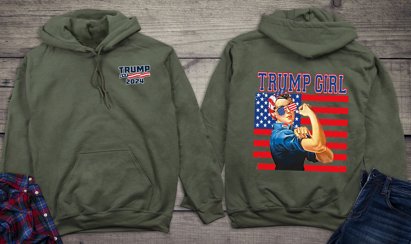 Trump Girl Flag With Crest Hoodie