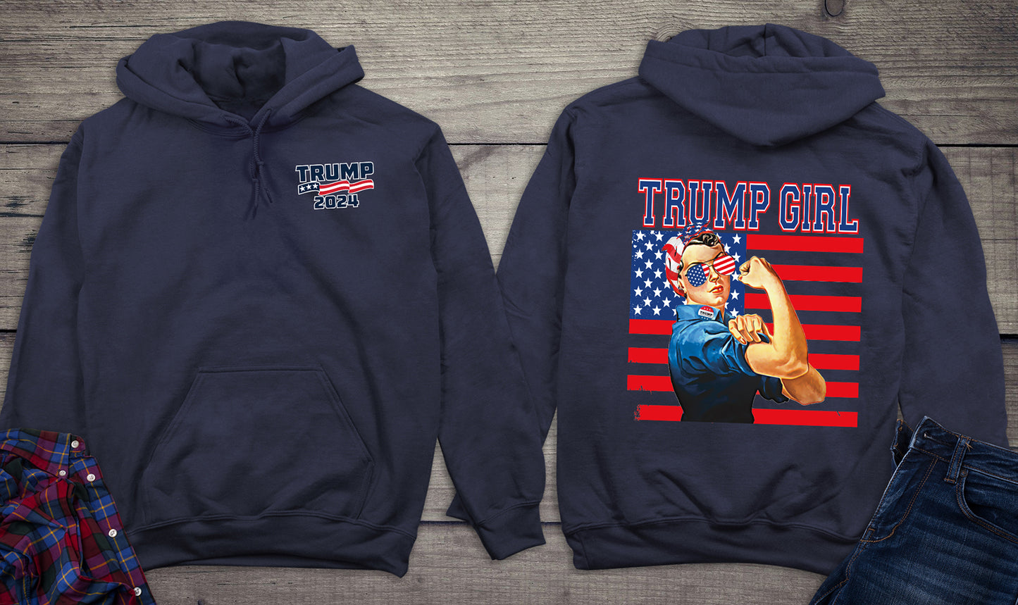 Trump Girl Flag With Crest Hoodie