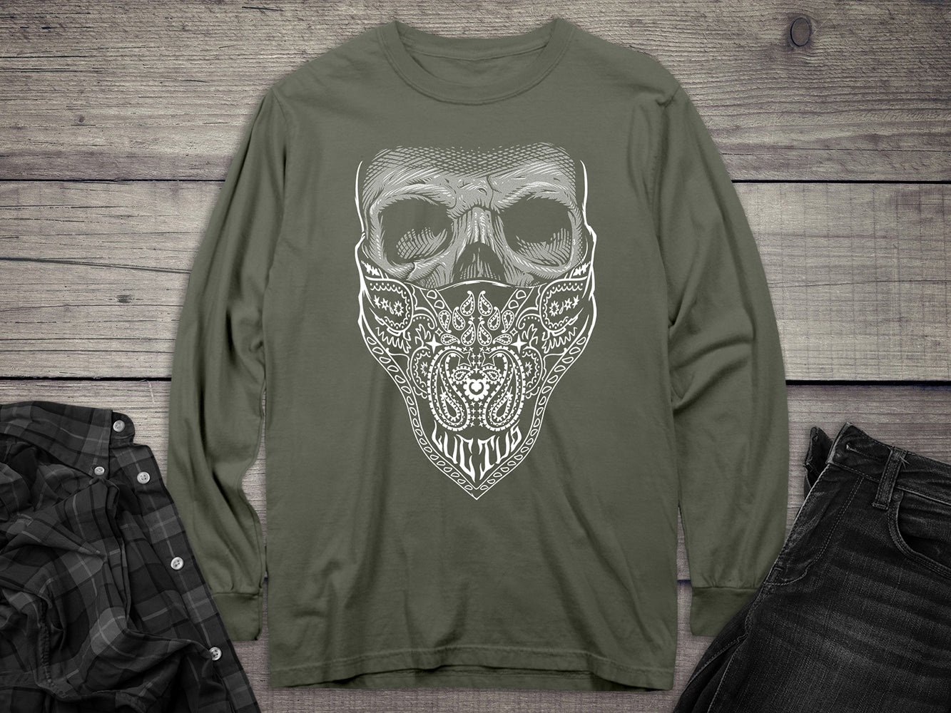 Bandana Skull Long Sleeve Tee