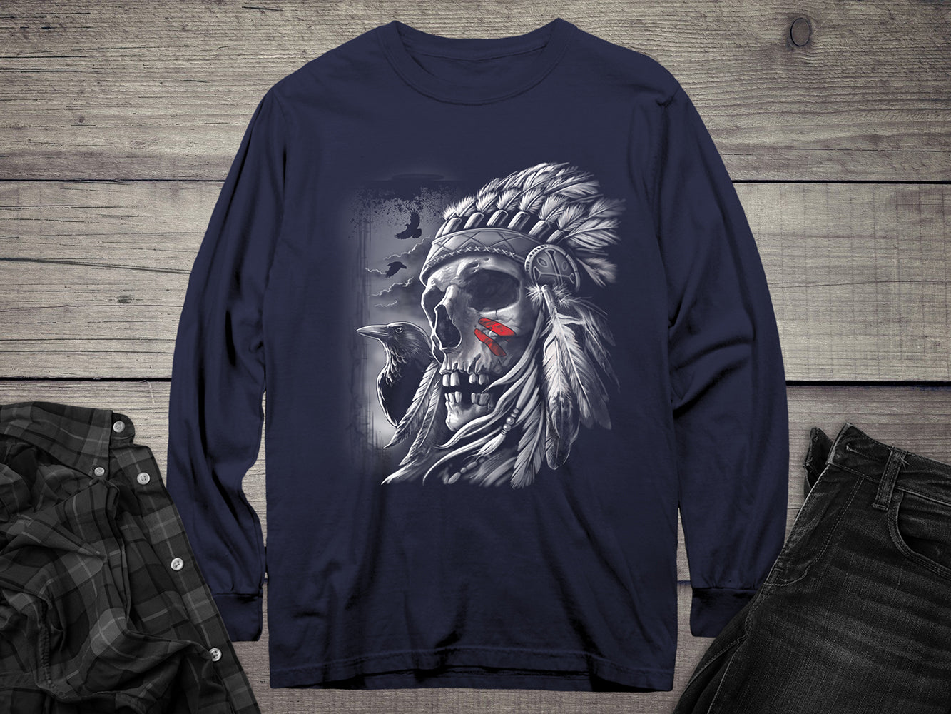 Chief Skull Long Sleeve Tee