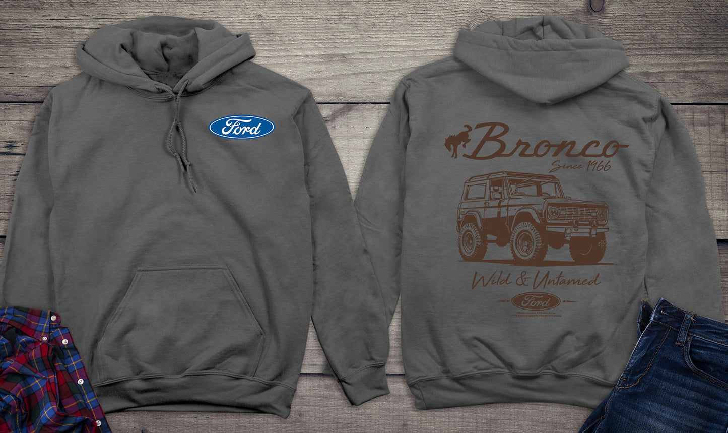 Bronco Wild & Untamed With Crest Hoodie