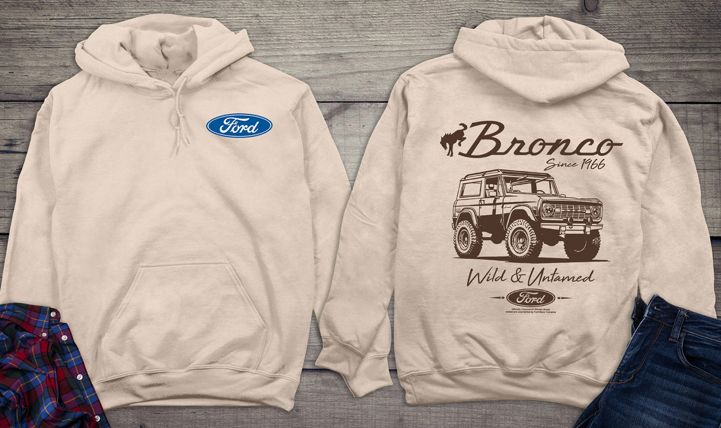 Bronco Wild & Untamed With Crest Hoodie