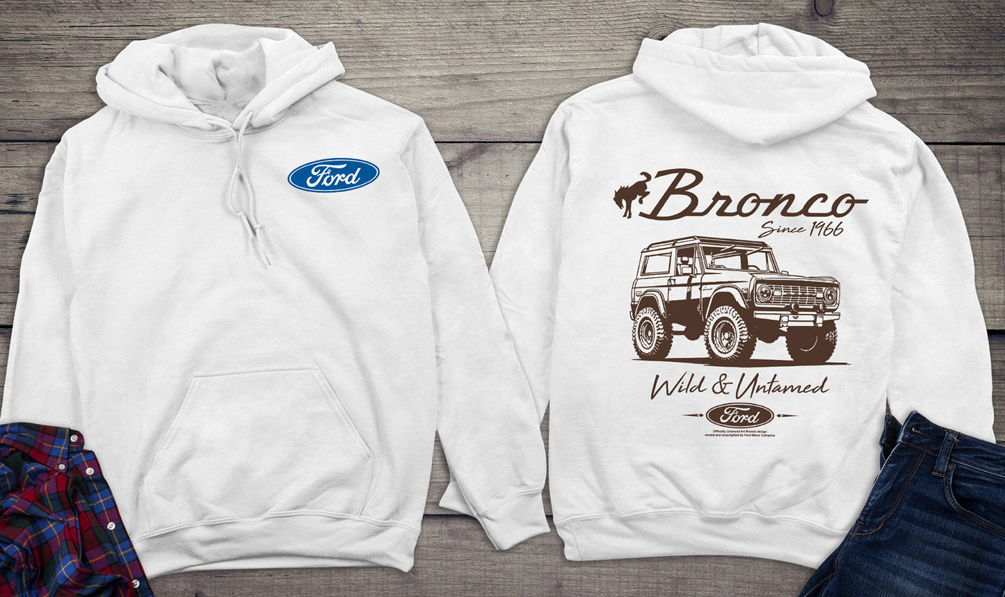 Bronco Wild & Untamed With Crest Hoodie