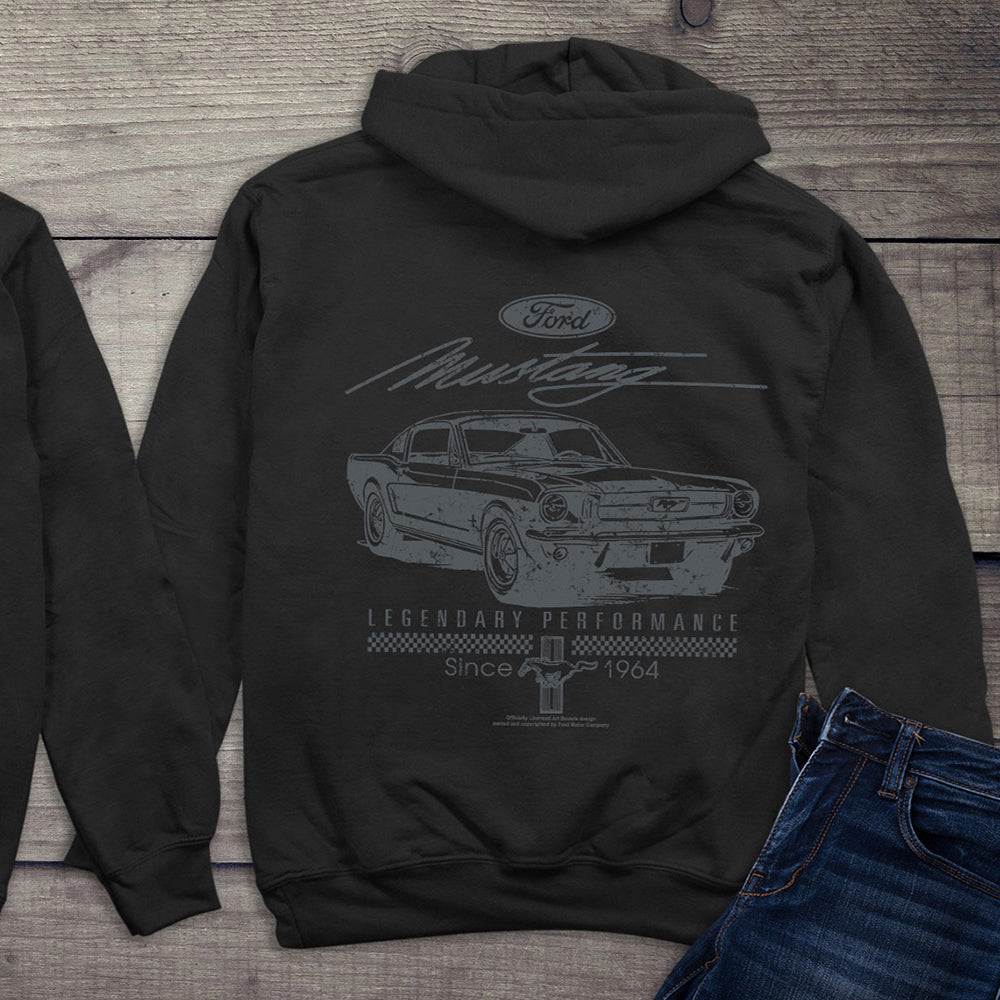 Mustang Script Legendary With Crest Hoodie