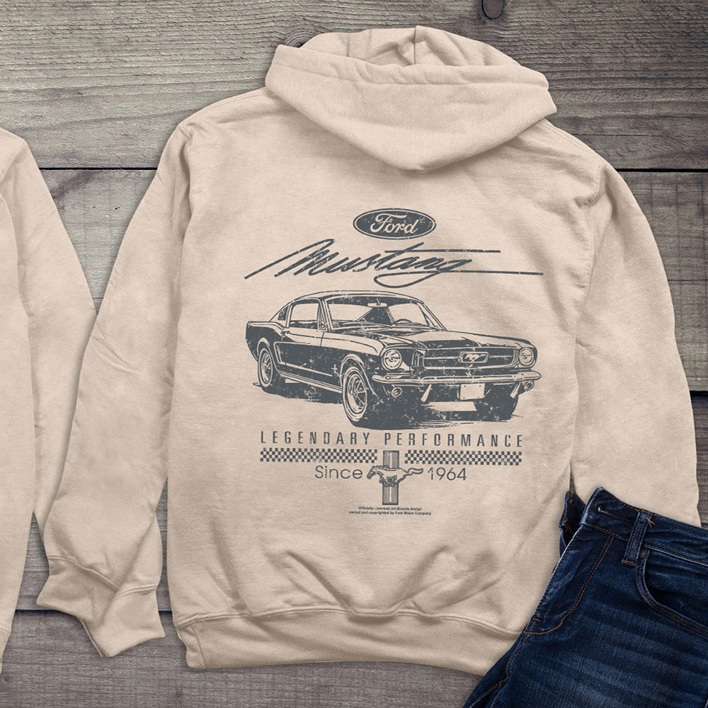 Mustang Script Legendary With Crest Hoodie