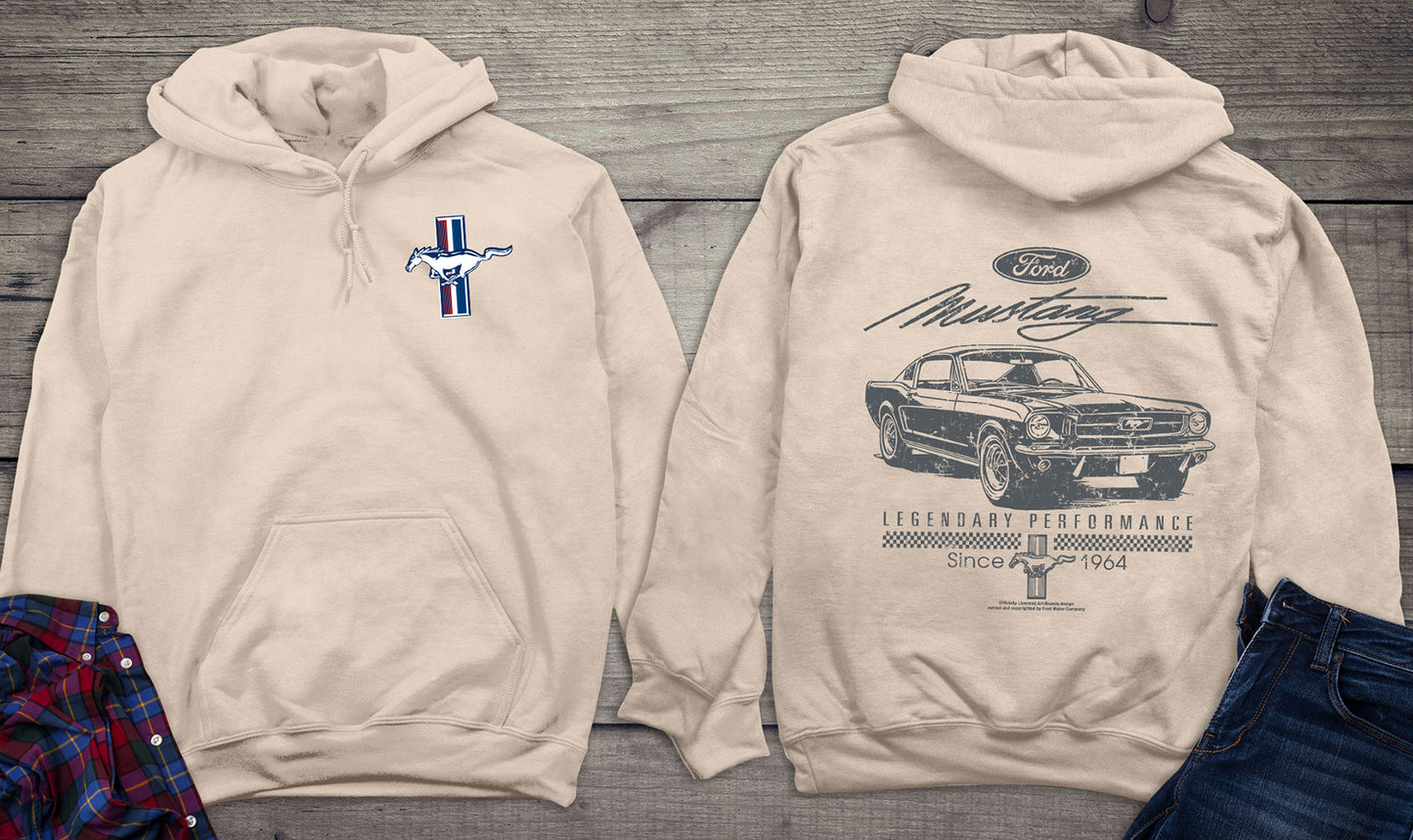 Mustang Script Legendary With Crest Hoodie