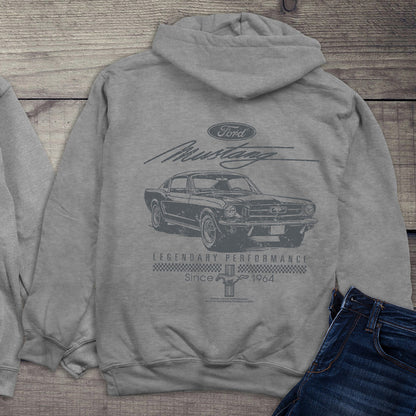 Mustang Script Legendary With Crest Hoodie