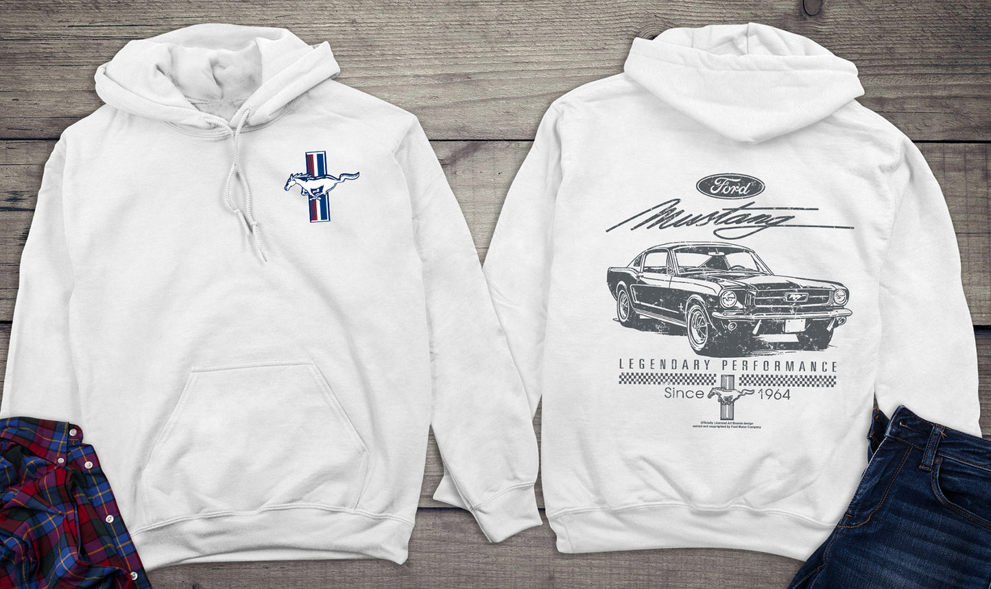 Mustang Script Legendary With Crest Hoodie