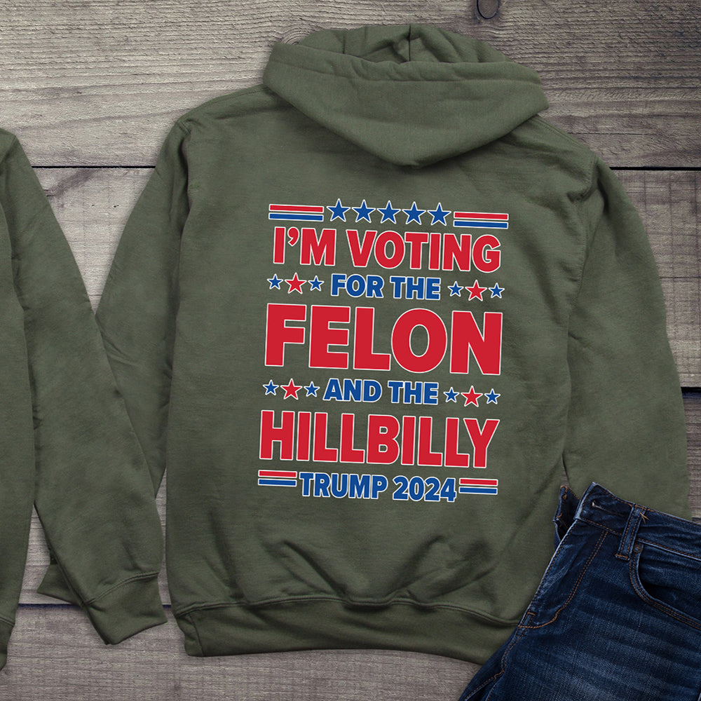 Felon Hillbilly 2024 With Crest Hoodie