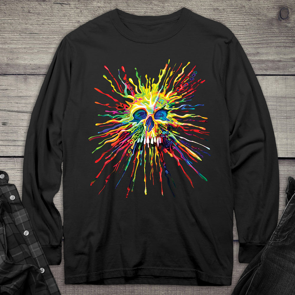 Splatter Skull Long Sleeve Tee