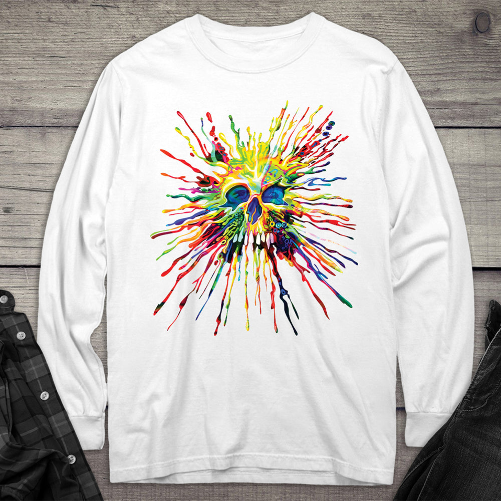 Splatter Skull Long Sleeve Tee