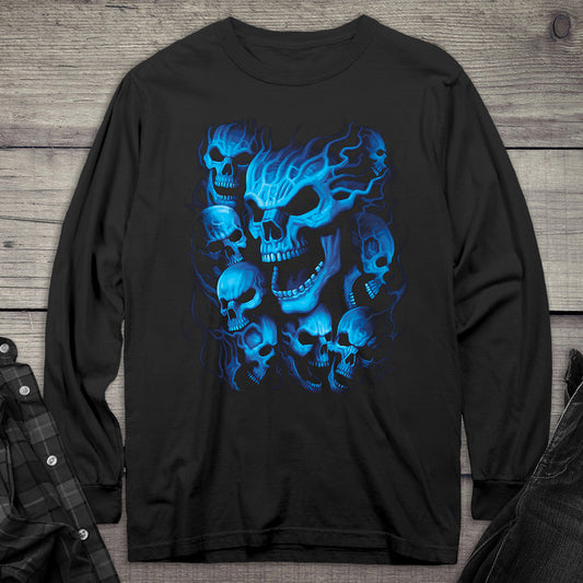 Blue Skulls Long Sleeve Tee