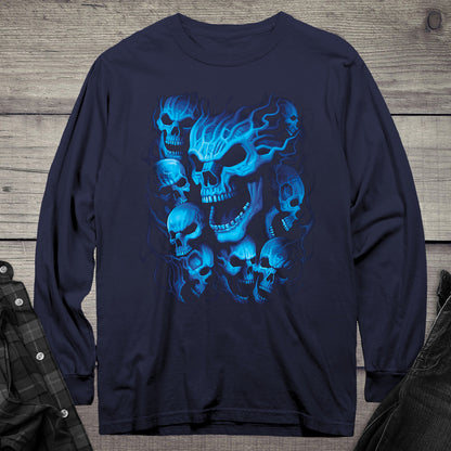 Blue Skulls Long Sleeve Tee