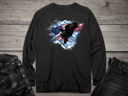 Patriotic Flying Eagle Long Sleeve Tee