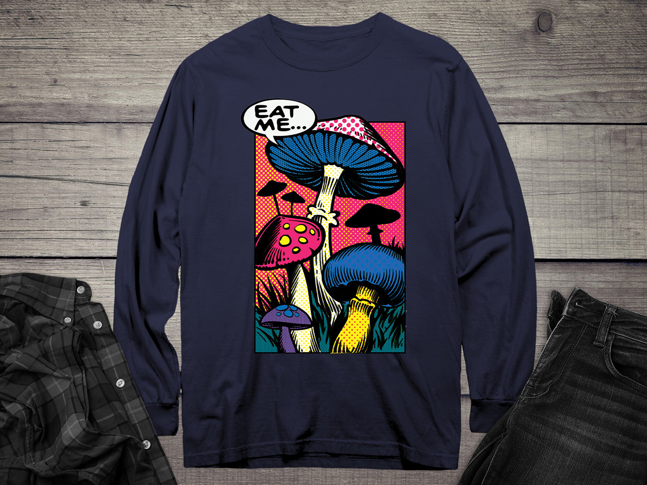 Mushrooms Comic Long Sleeve Tee