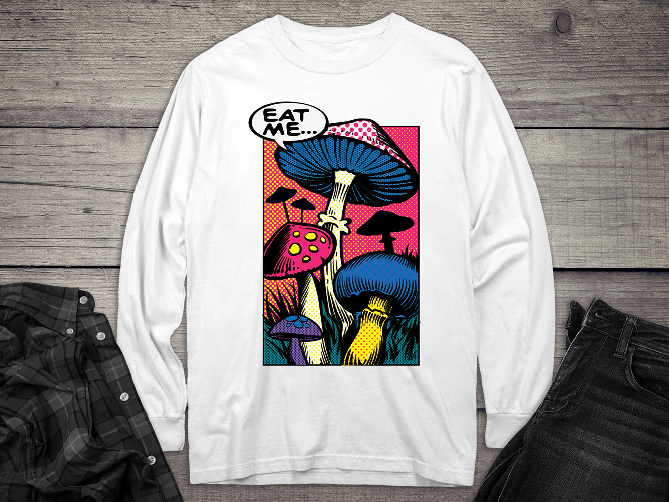 Mushrooms Comic Long Sleeve Tee