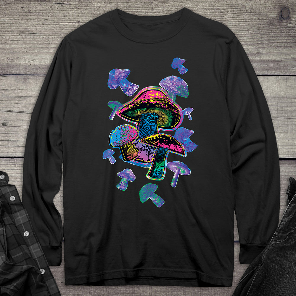 Colorful Mushrooms Long Sleeve Tee