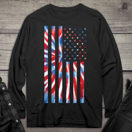 Tie Dye Flag Long Sleeve Tee