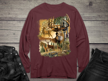 American Deer Long Sleeve Tee