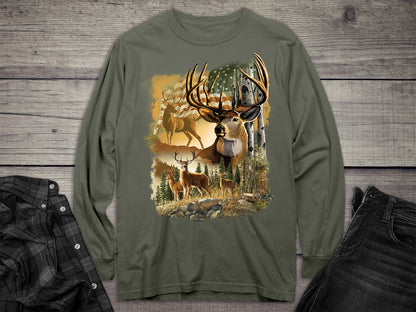 American Deer Long Sleeve Tee