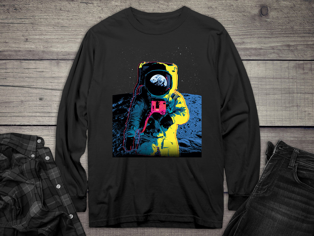 Colorful Astronaut Long Sleeve Tee