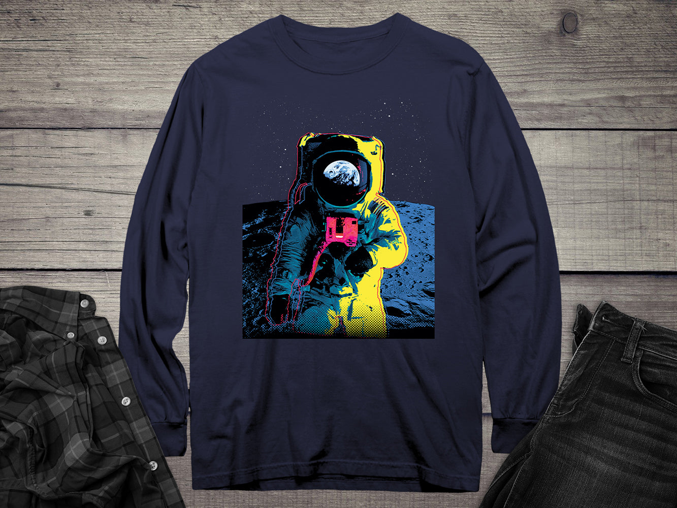 Colorful Astronaut Long Sleeve Tee