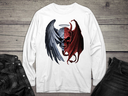 Heaven Hell Skull Long Sleeve Tee