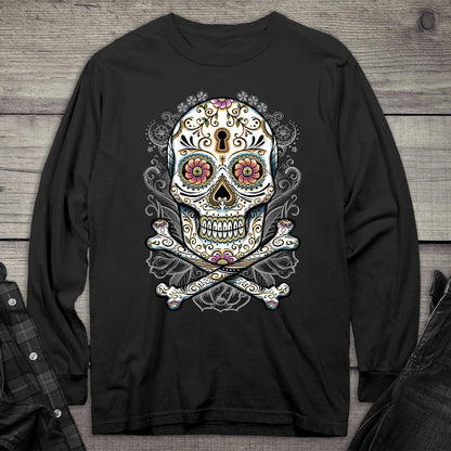 Floral Skull Long Sleeve Tee