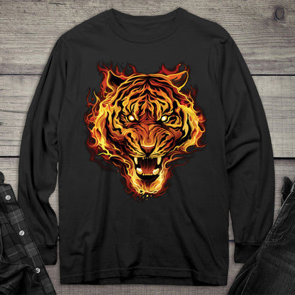 Flaming Tiger Long Sleeve Tee