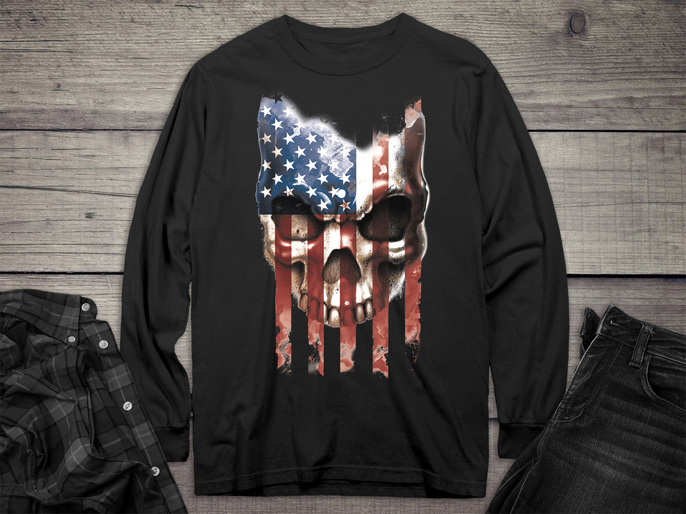 Flag Skull 2 Long Sleeve Tee