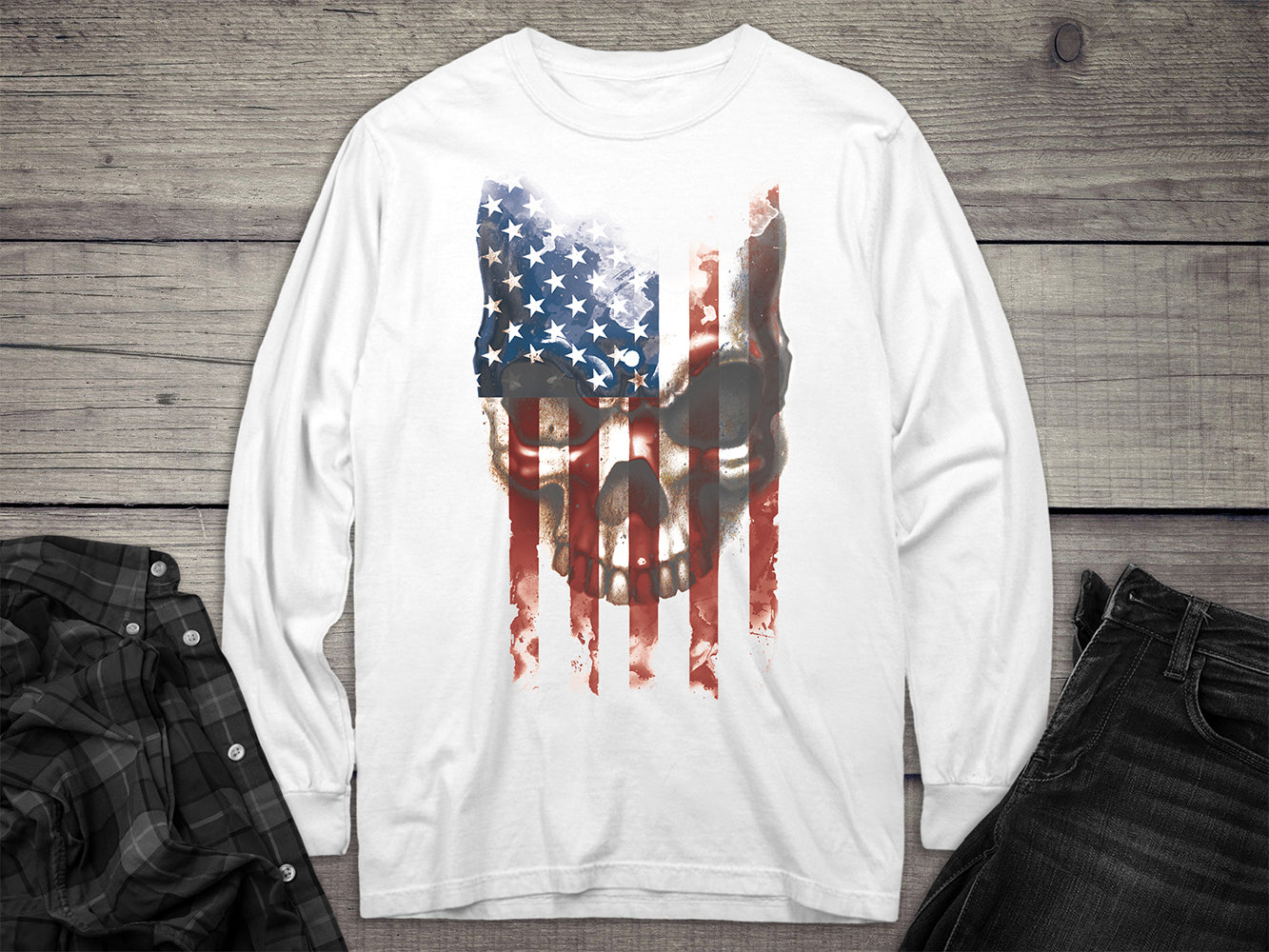 Flag Skull 2 Long Sleeve Tee