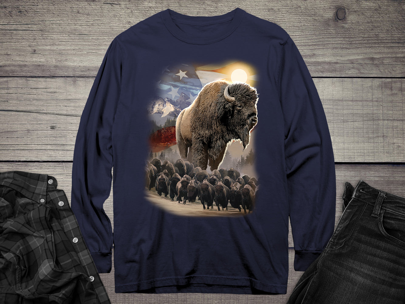 American Bison Long Sleeve Tee