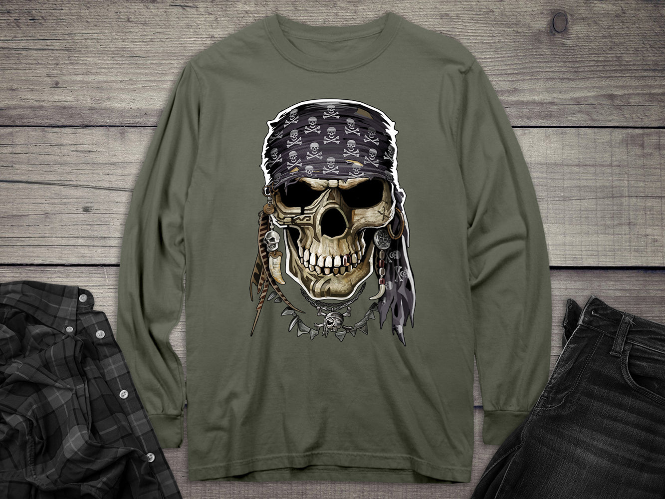 Pirate Skulll Long Sleeve Tee