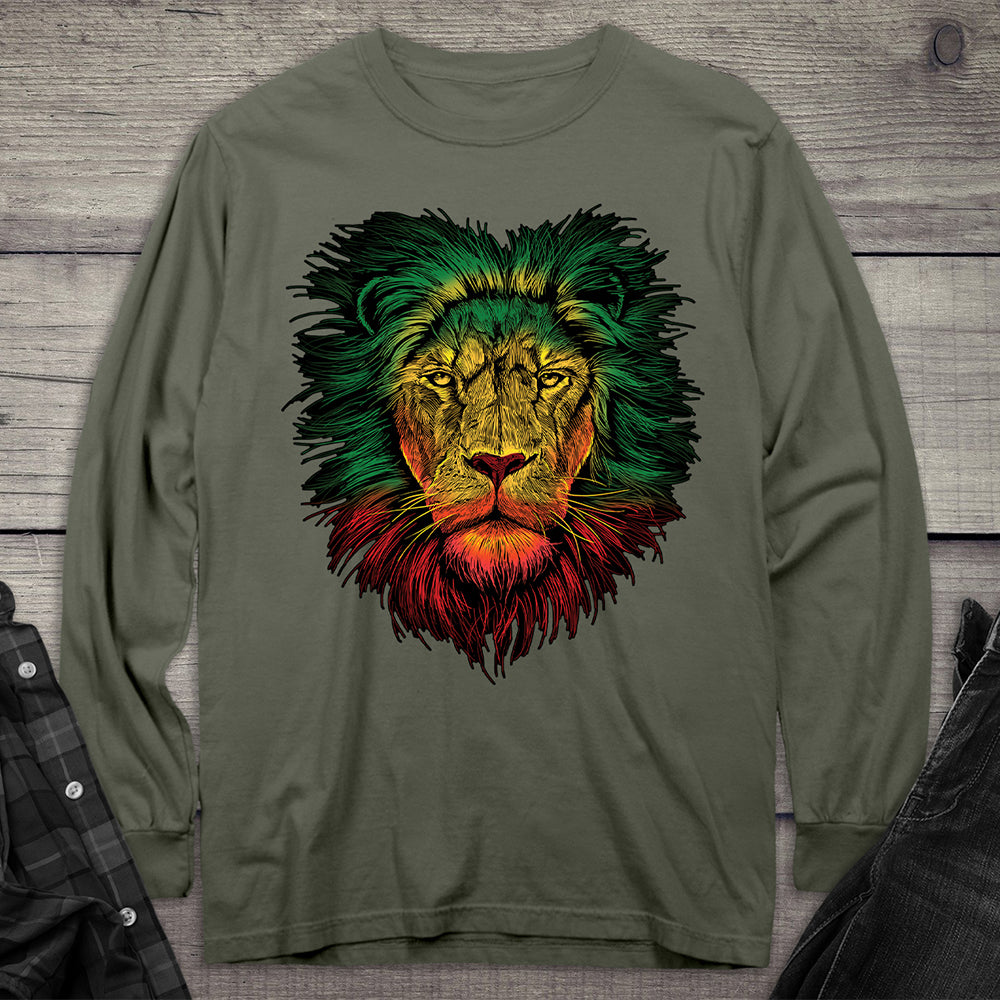 Rasta Colors Lion Long Sleeve Tee