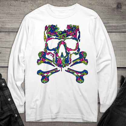 Neon Skull Crossbones Long Sleeve Tee