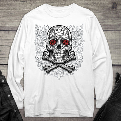 Rose Skull Long Sleeve Tee