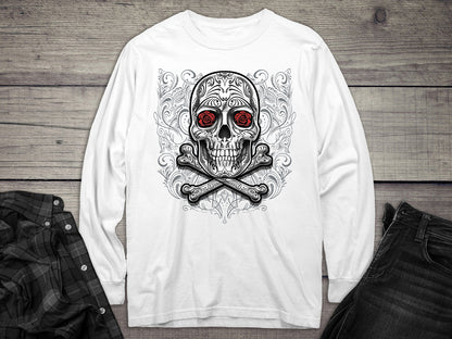 Rose Skull Long Sleeve Tee