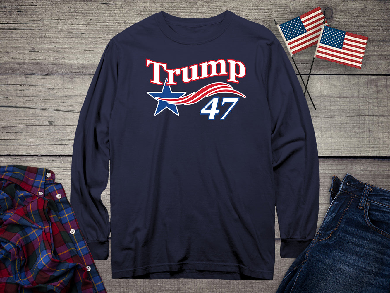 Trump Star 47 Long Sleeve Tee