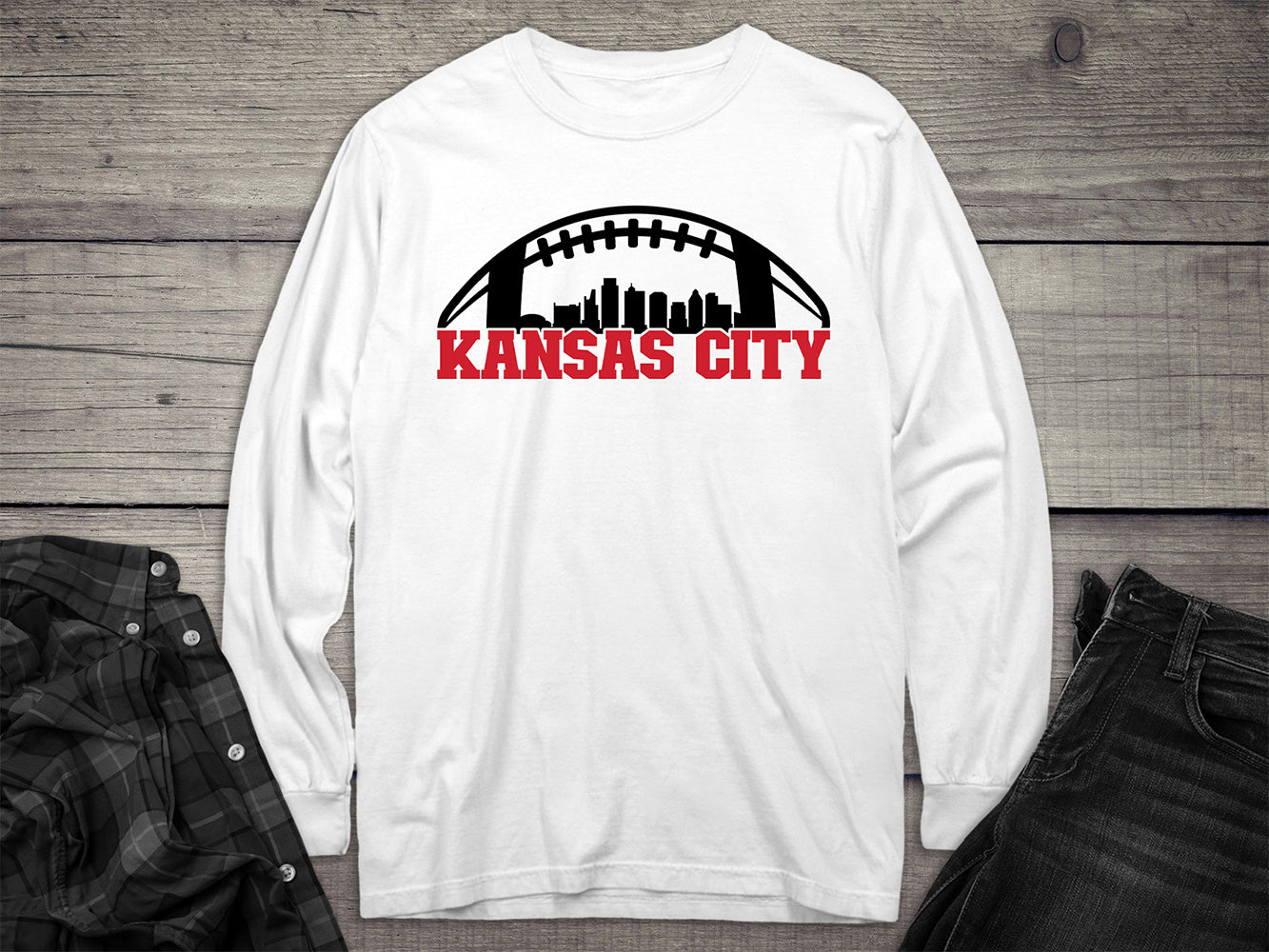 Kansas City Skyline Long Sleeve Tee