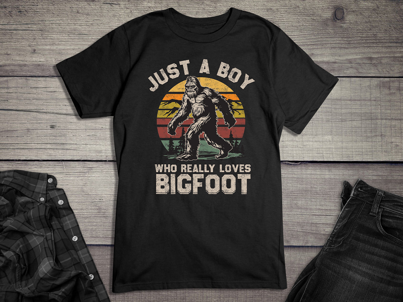 Boy Who Loves Bigfoot T-Shirt