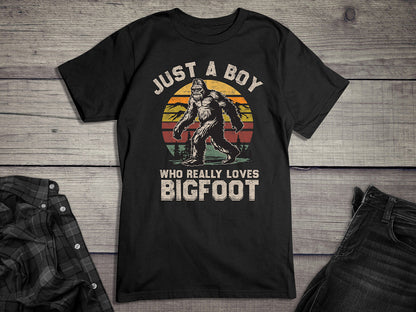 Boy Who Loves Bigfoot T-Shirt