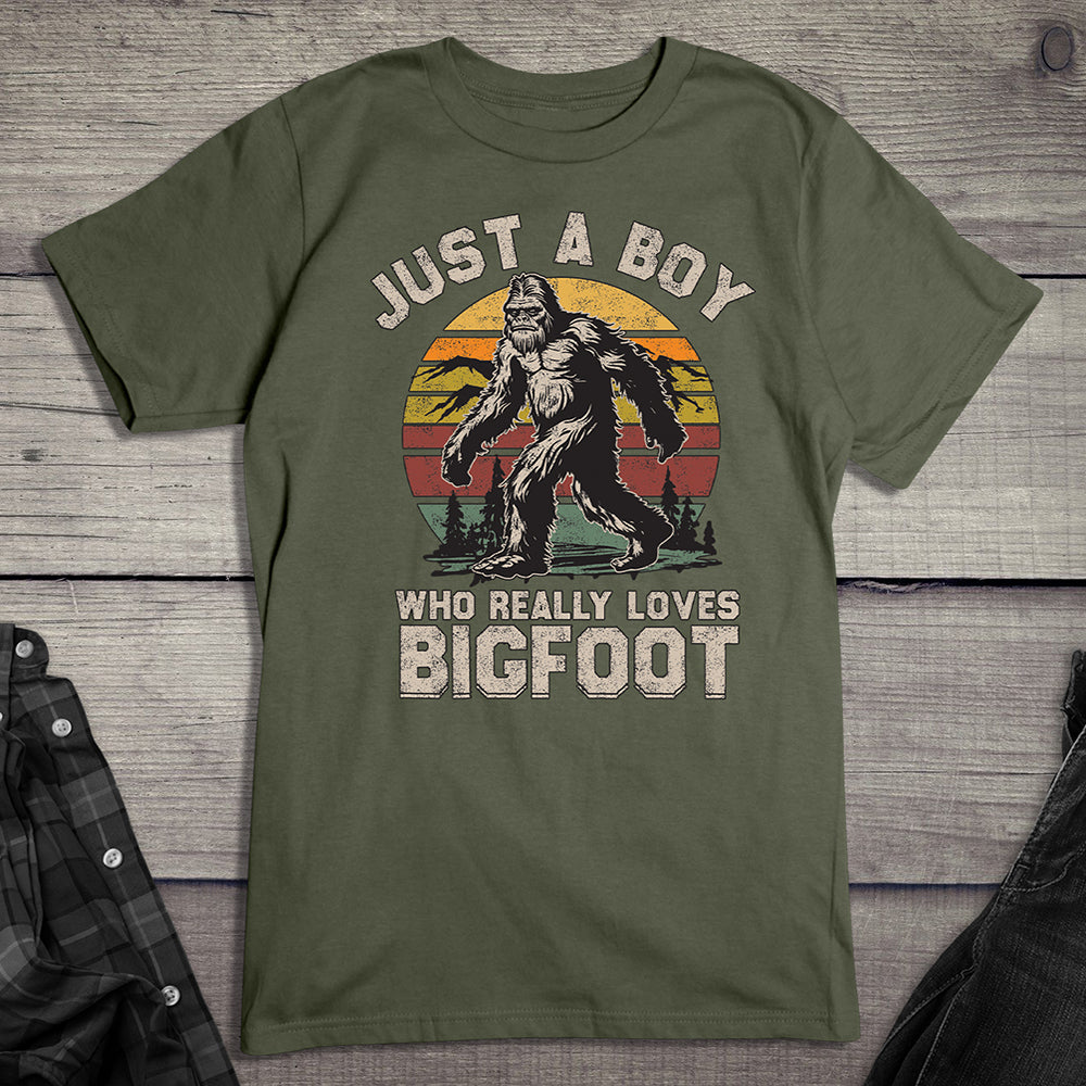 Boy Who Loves Bigfoot T-Shirt