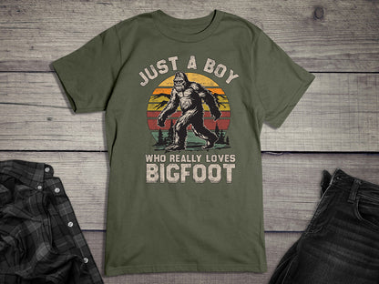 Boy Who Loves Bigfoot T-Shirt