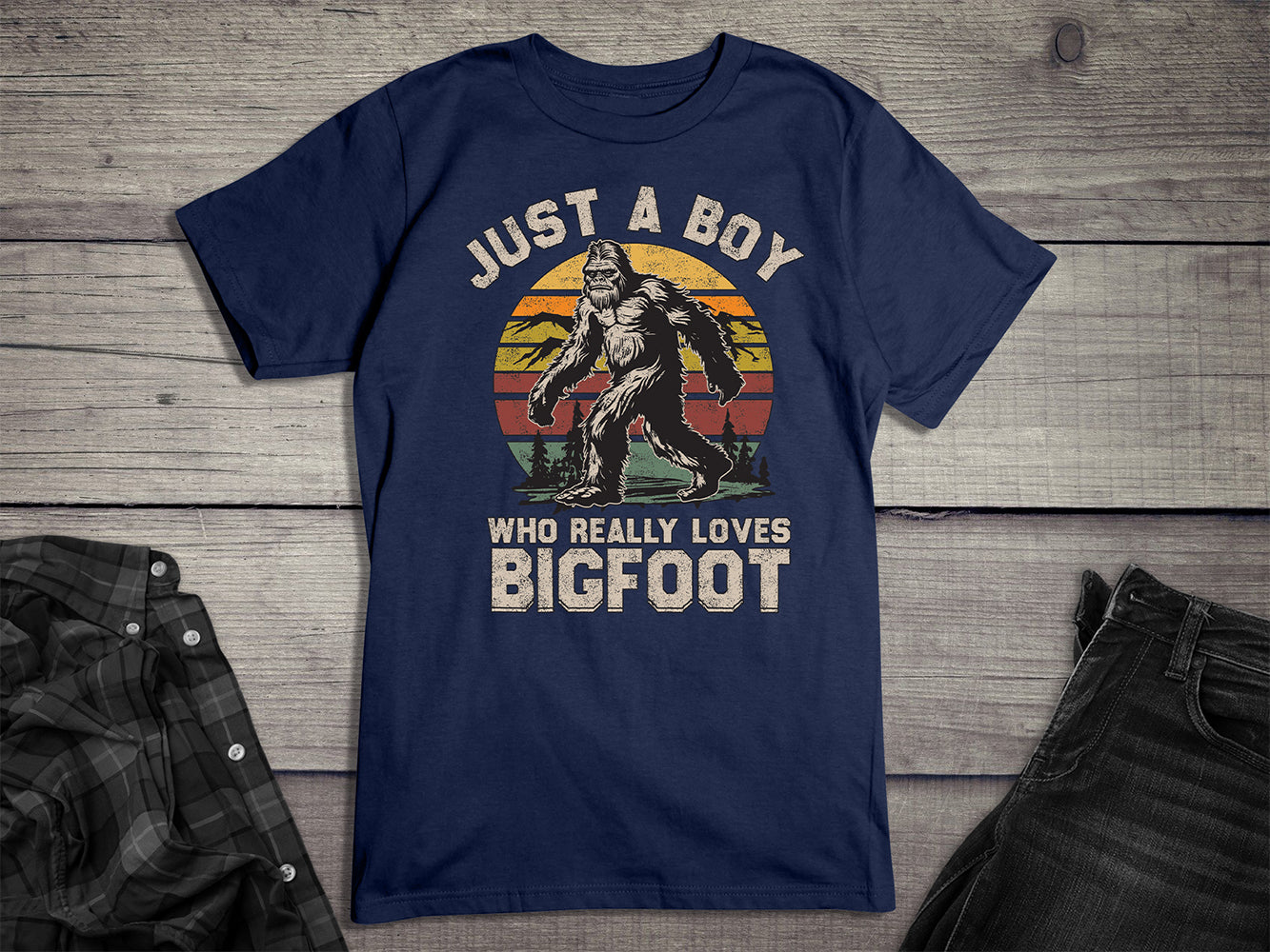 Boy Who Loves Bigfoot T-Shirt