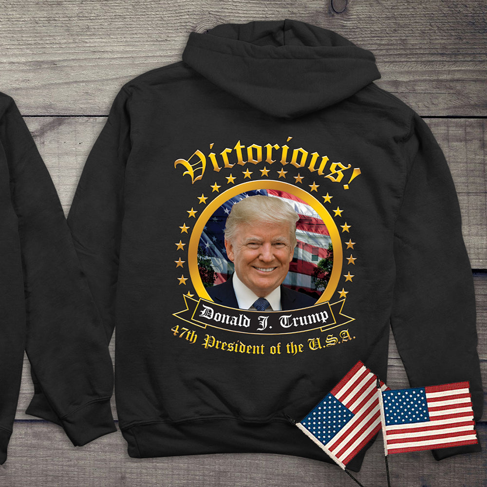 Victorious Trump With Crest Hoodie